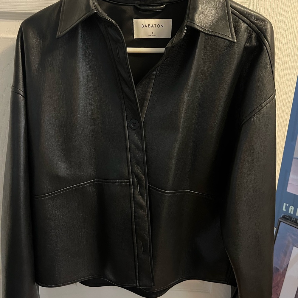 Babaton Black Leather Jacket Minimalist Design